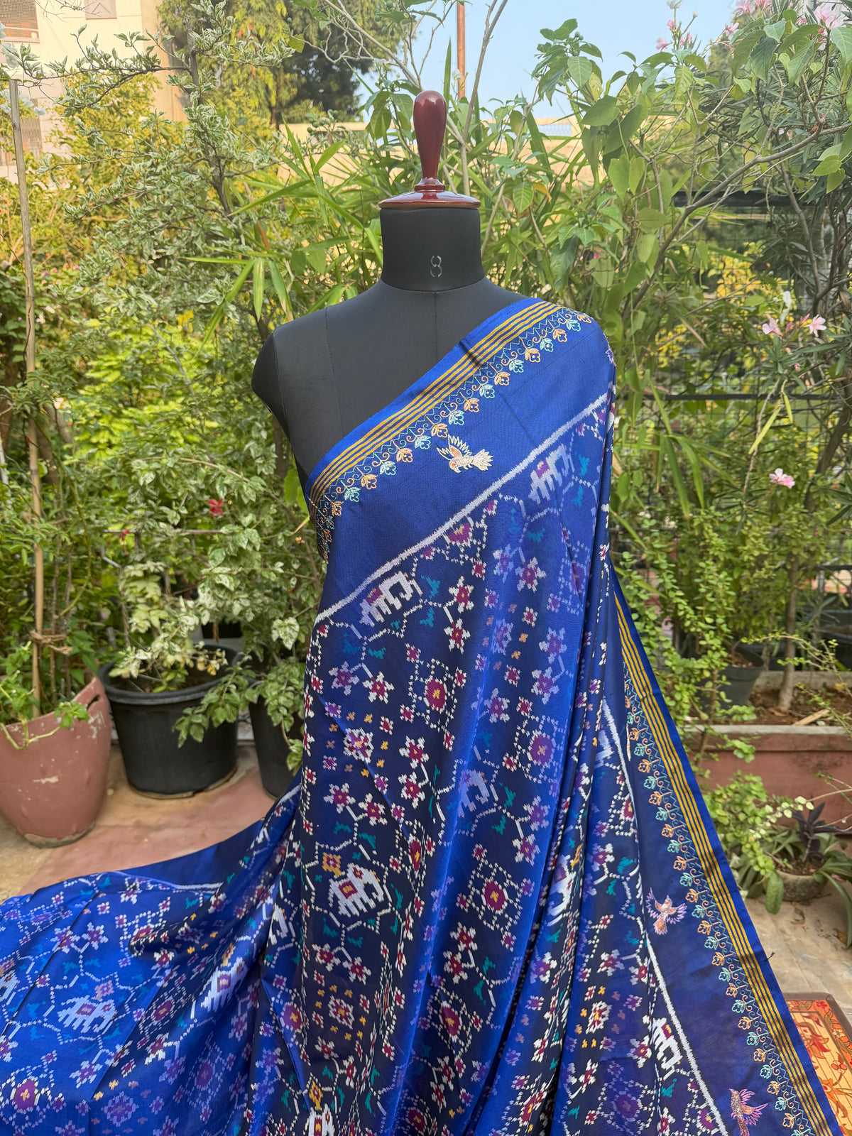 Pure Silk Patola With Aari Work Embroidery