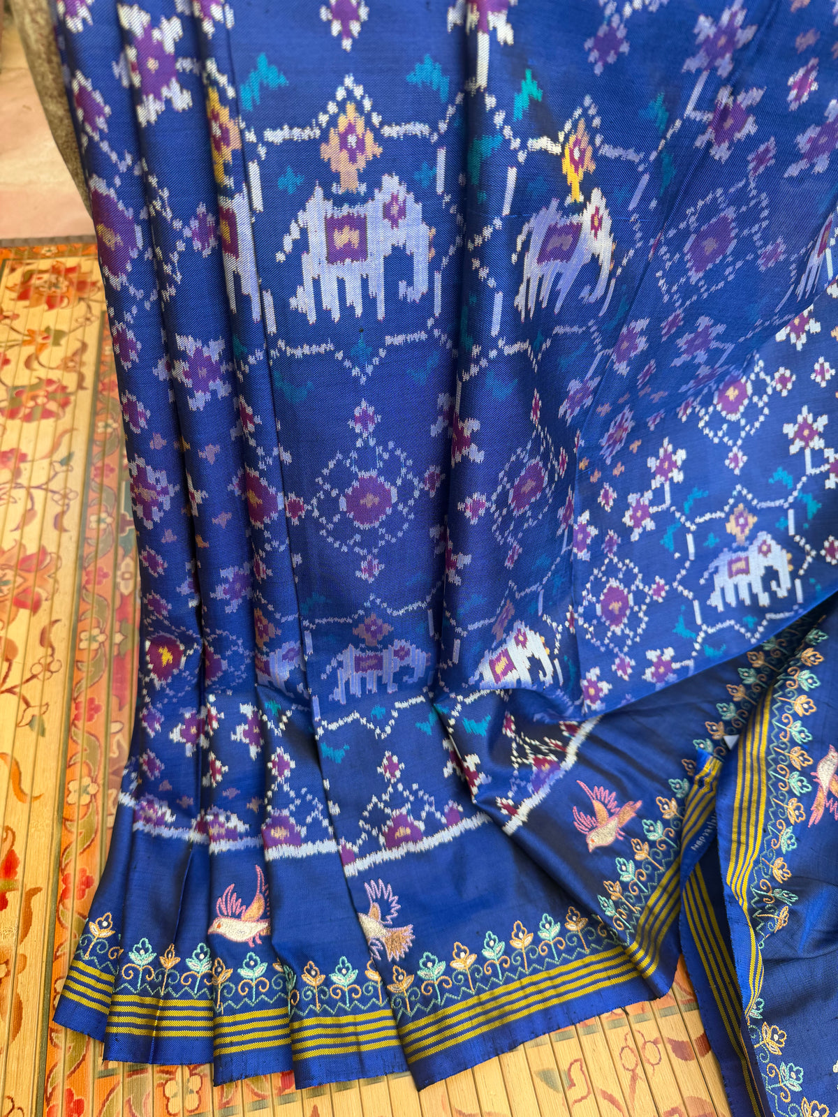 Pure Silk Patola With Aari Work Embroidery