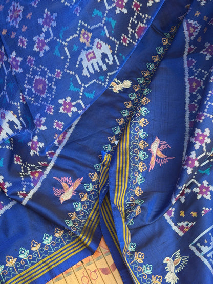 Pure Silk Patola With Aari Work Embroidery