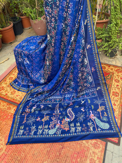 Pure Silk Patola With Aari Work Embroidery