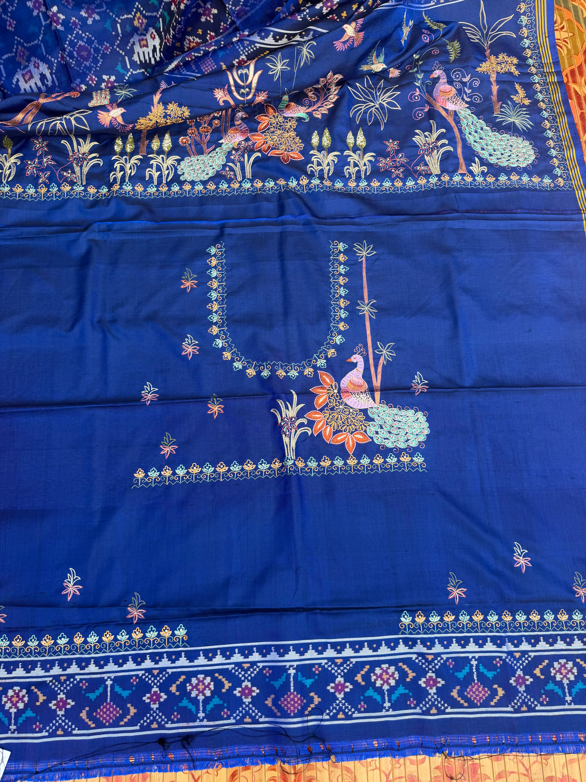 Pure Silk Patola With Aari Work Embroidery