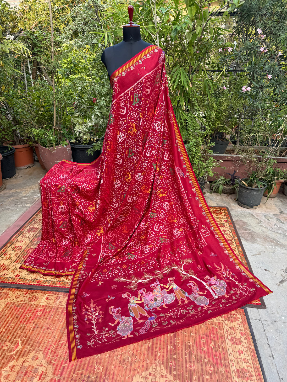 Pure Silk Patola With Aari work embroidery