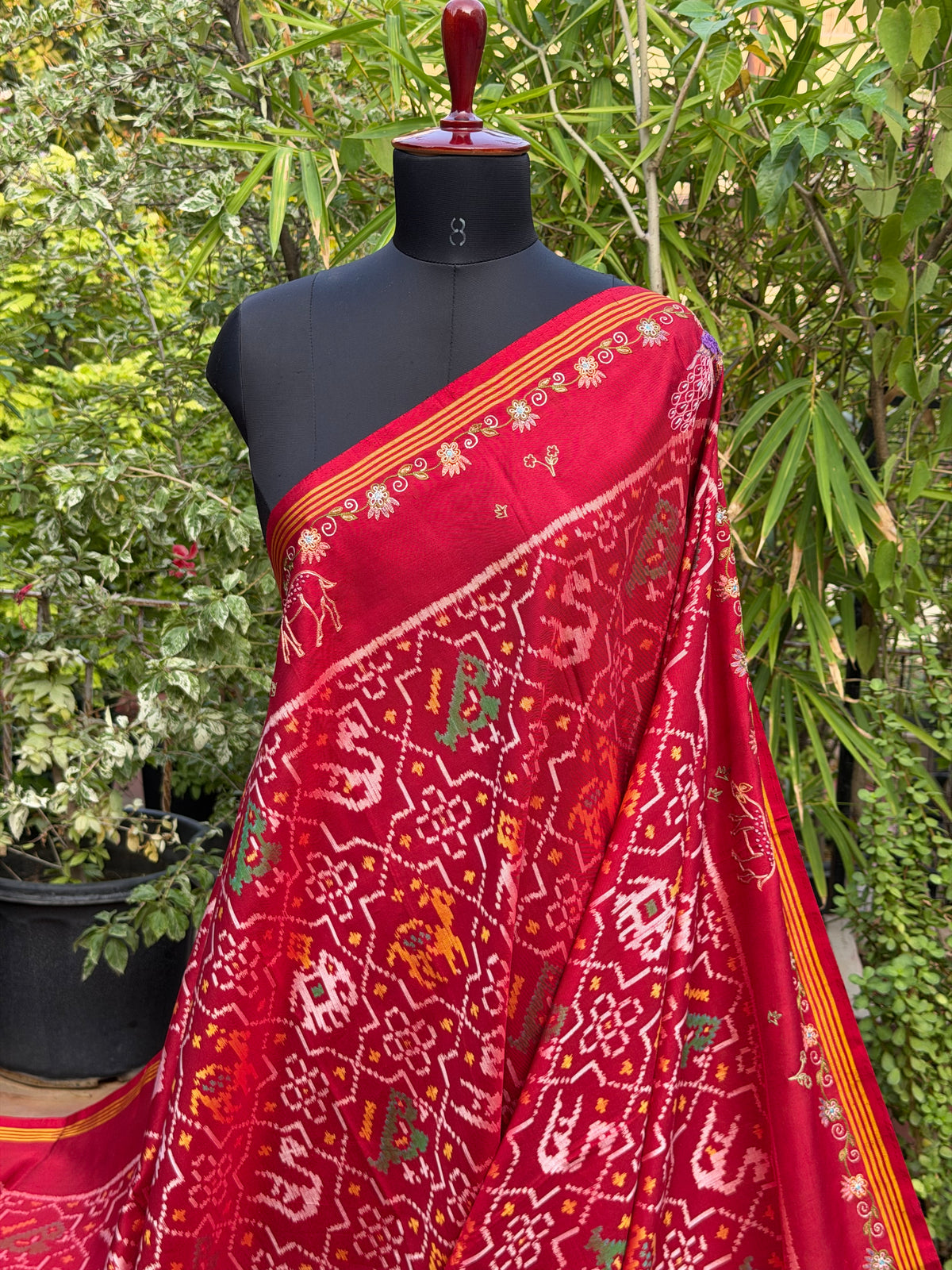 Pure Silk Patola With Aari work embroidery