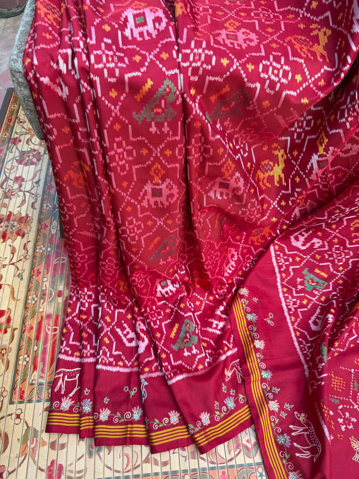 Pure Silk Patola With Aari work embroidery