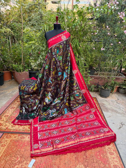 Pure Silk Ikkat With Aari Work