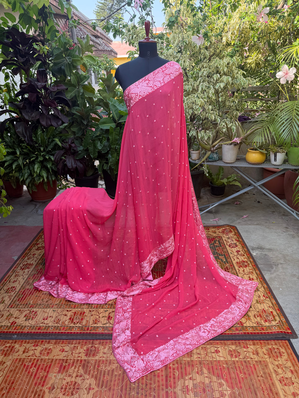 Pure Silk Georgette with Hand Embroidery Saree