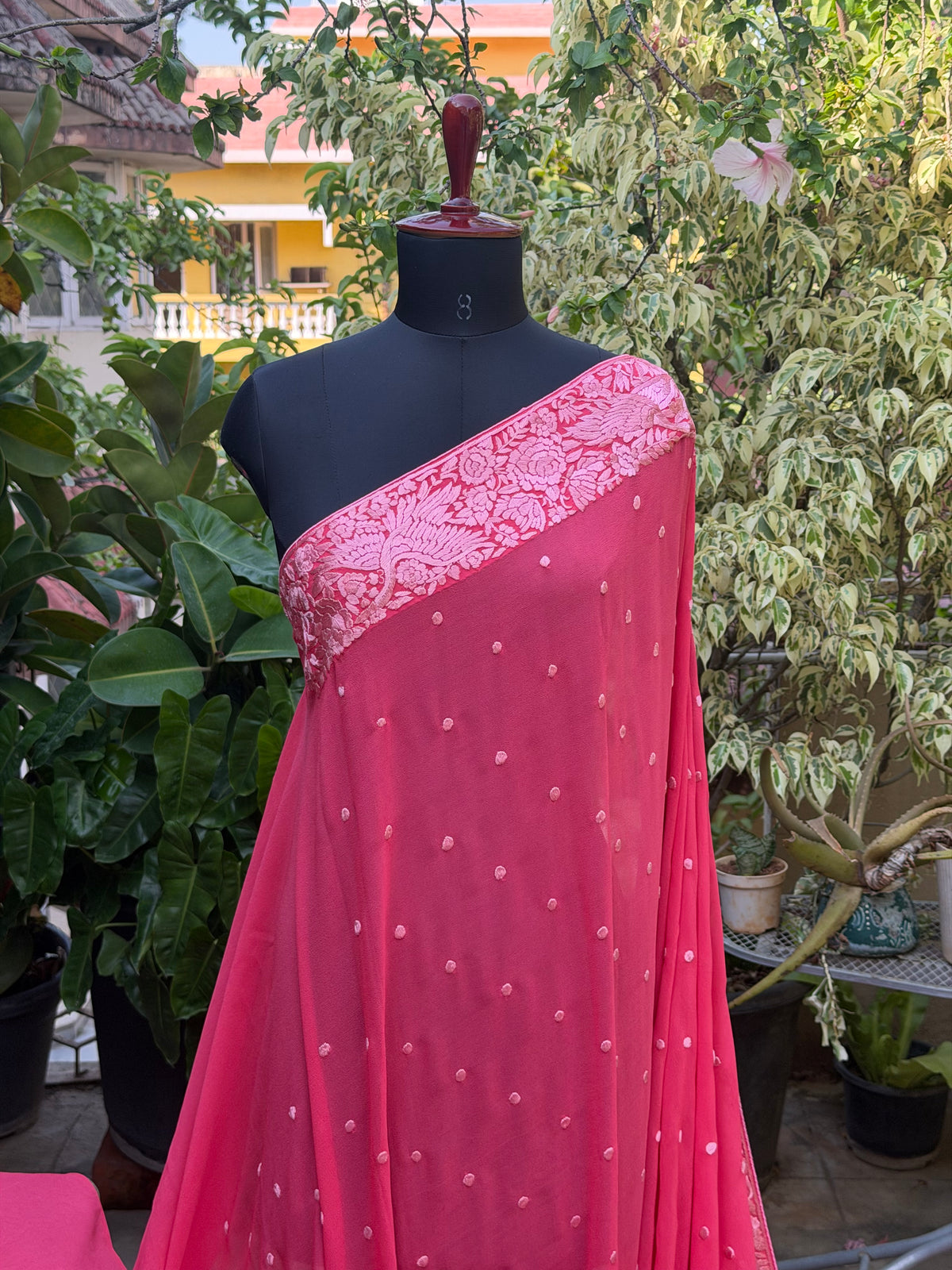 Pure Silk Georgette with Hand Embroidery Saree