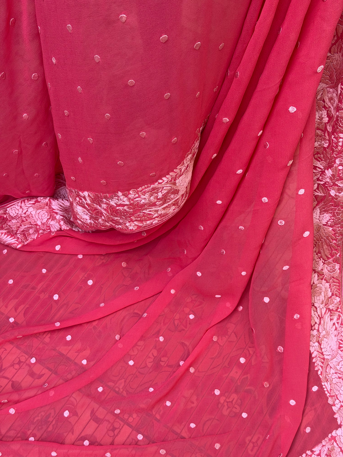 Pure Silk Georgette with Hand Embroidery Saree
