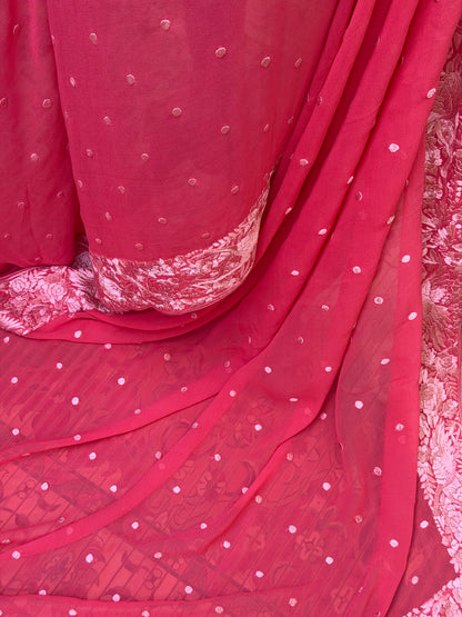 Pure Silk Georgette with Hand Embroidery Saree