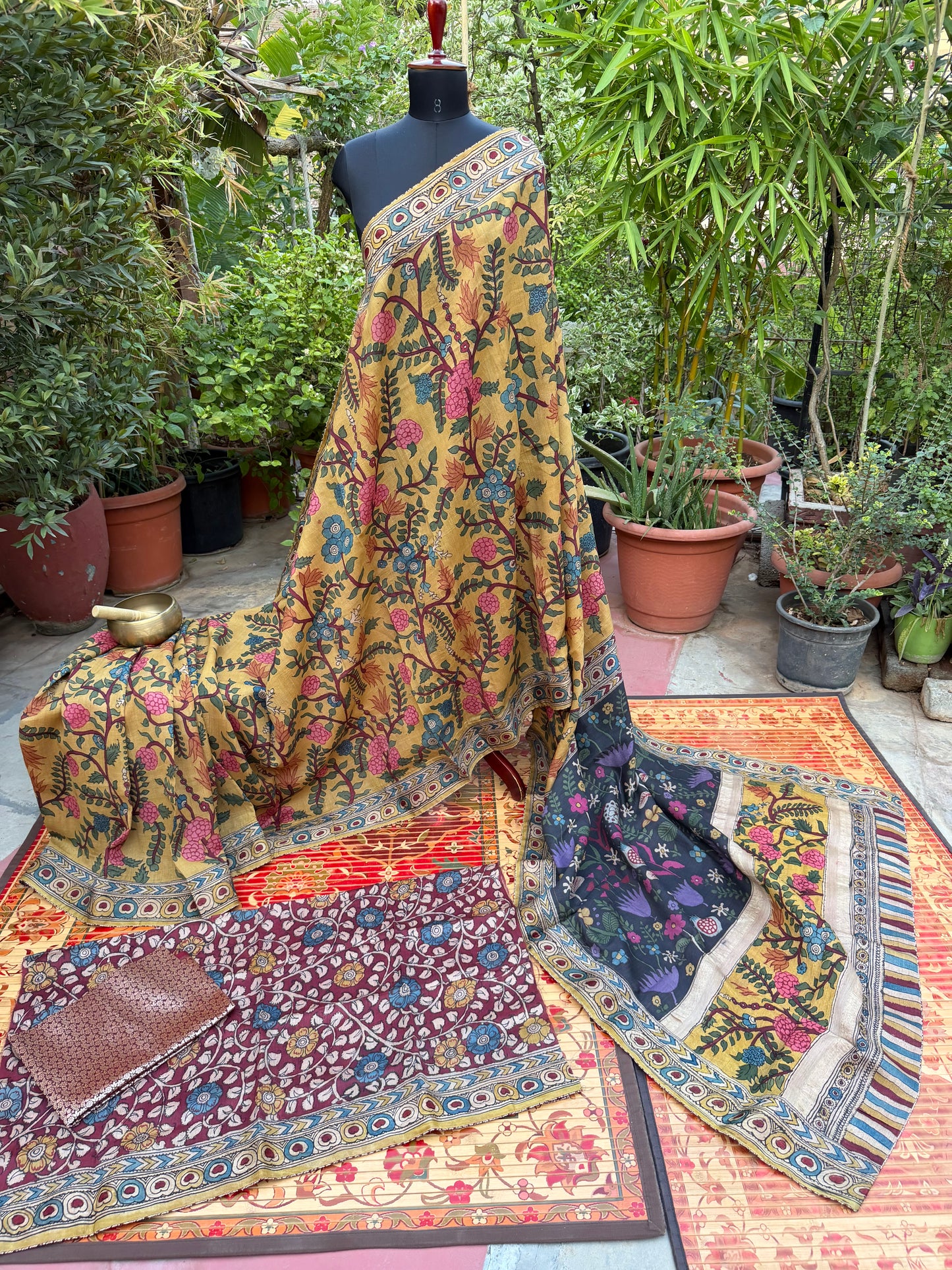 Pure mulberry silk X Tussar Penkalamkari
