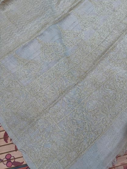 Tussar Chikankari X Penkalamkari