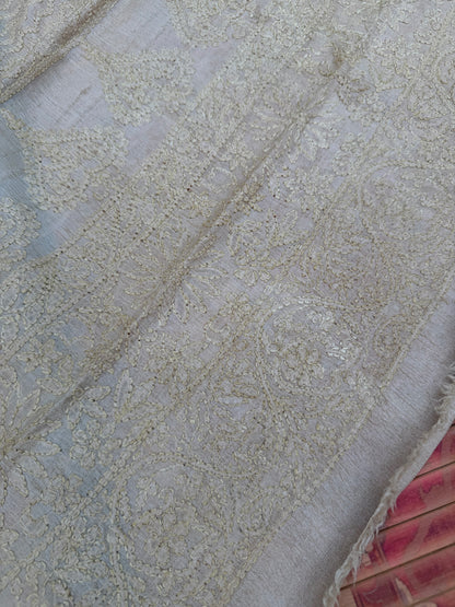 Tussar Chikankari X Penkalamkari