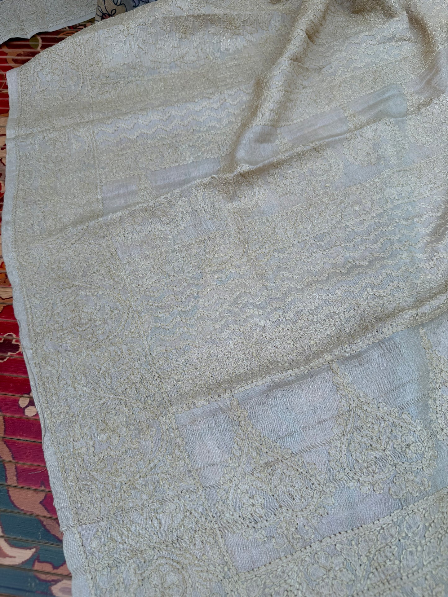 Tussar Chikankari X Penkalamkari