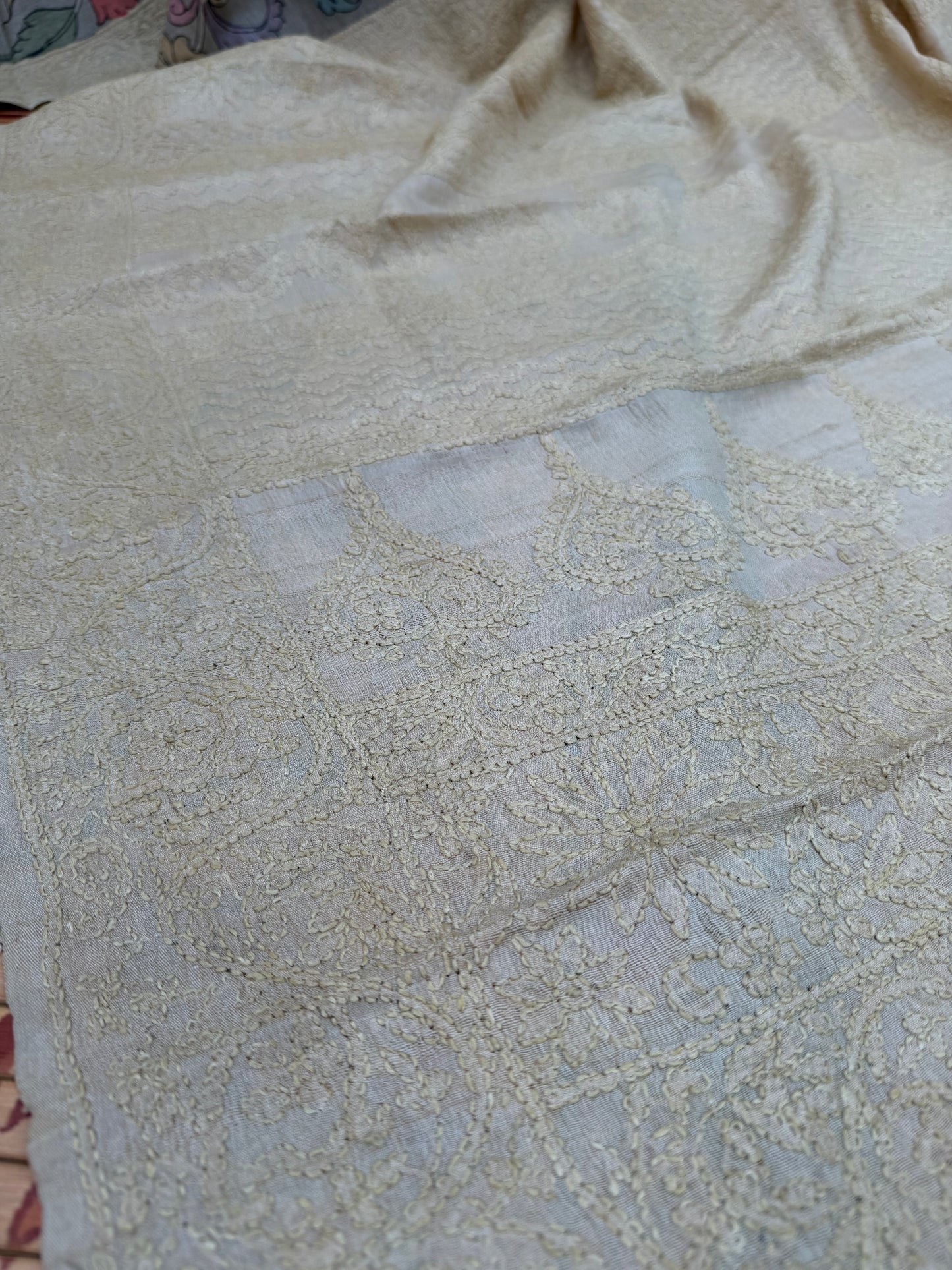 Tussar Chikankari X Penkalamkari