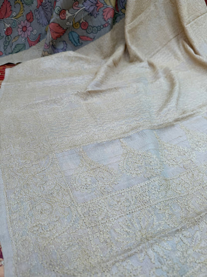 Tussar Chikankari X Penkalamkari