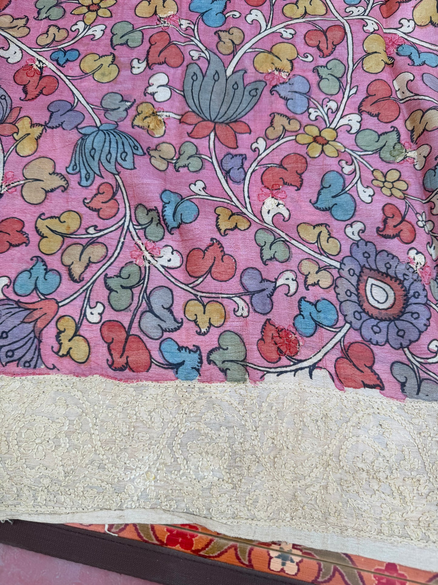 Tussar Chikankari X Penkalamkari