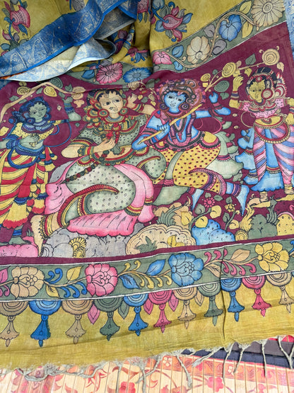 Silkcotton Penkalamkari Saree