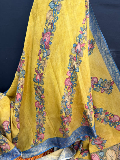 Silkcotton Penkalamkari Saree