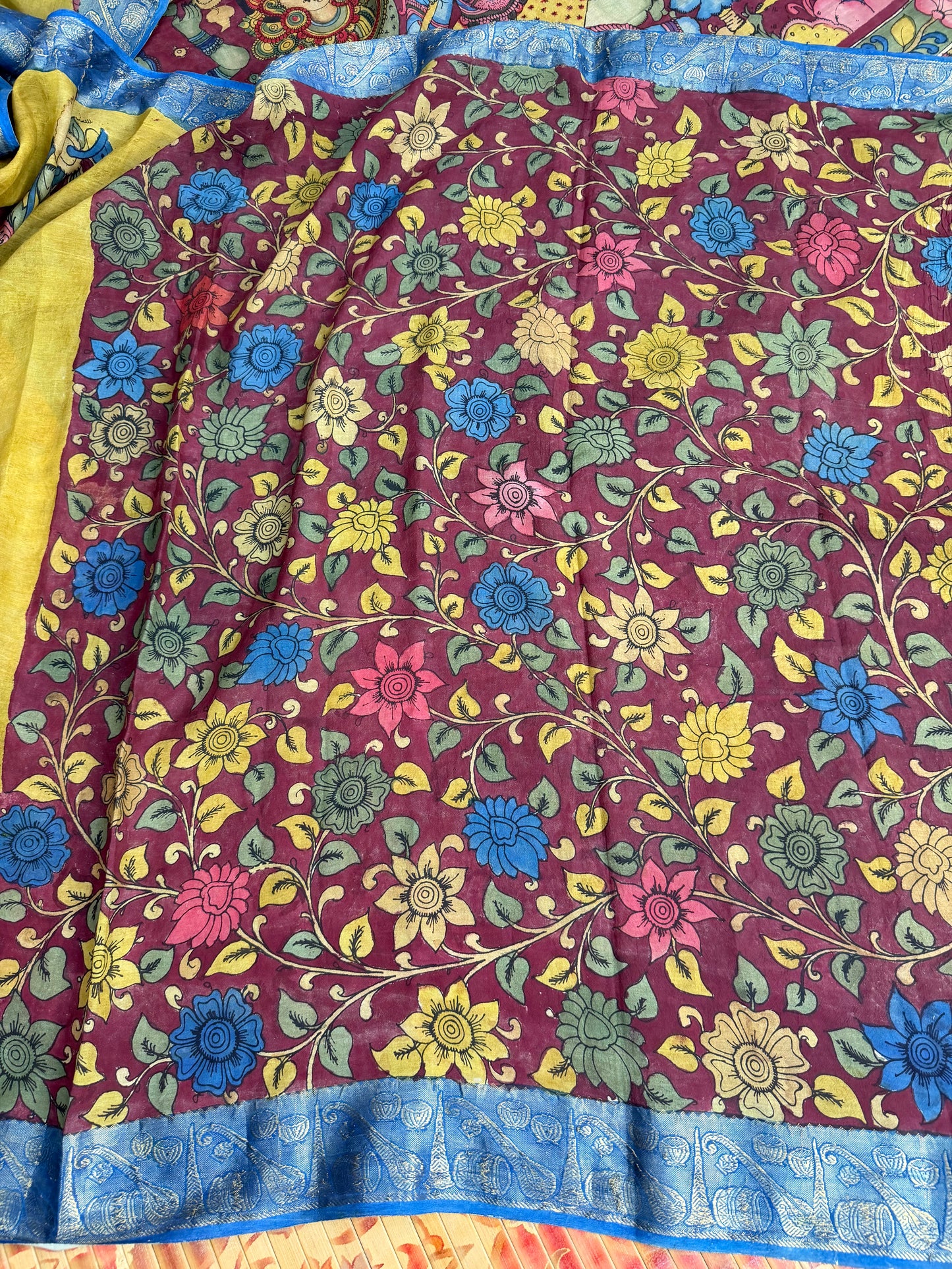 Silkcotton Penkalamkari Saree