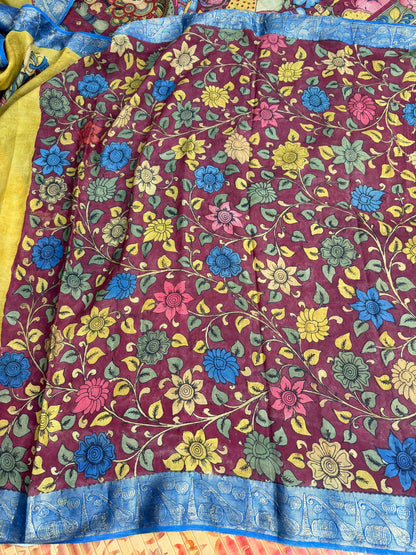 Silkcotton Penkalamkari Saree