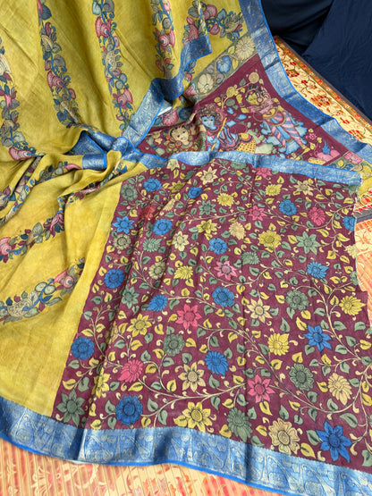 Silkcotton Penkalamkari Saree