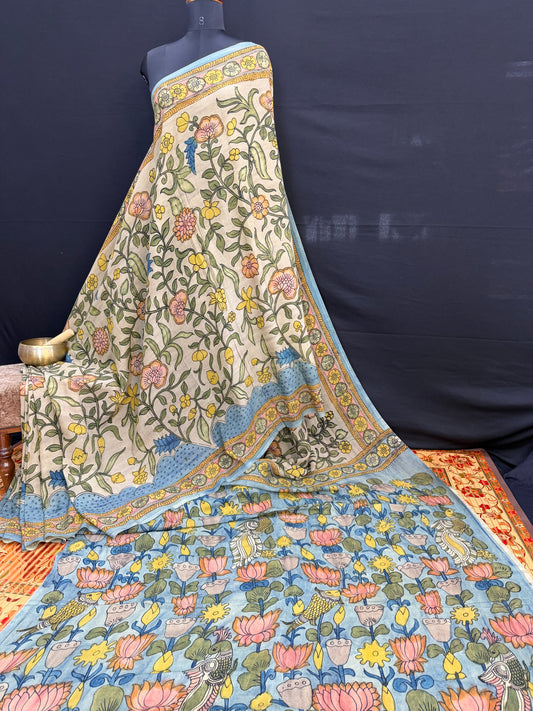 Silkcotton Penkalamkari Saree