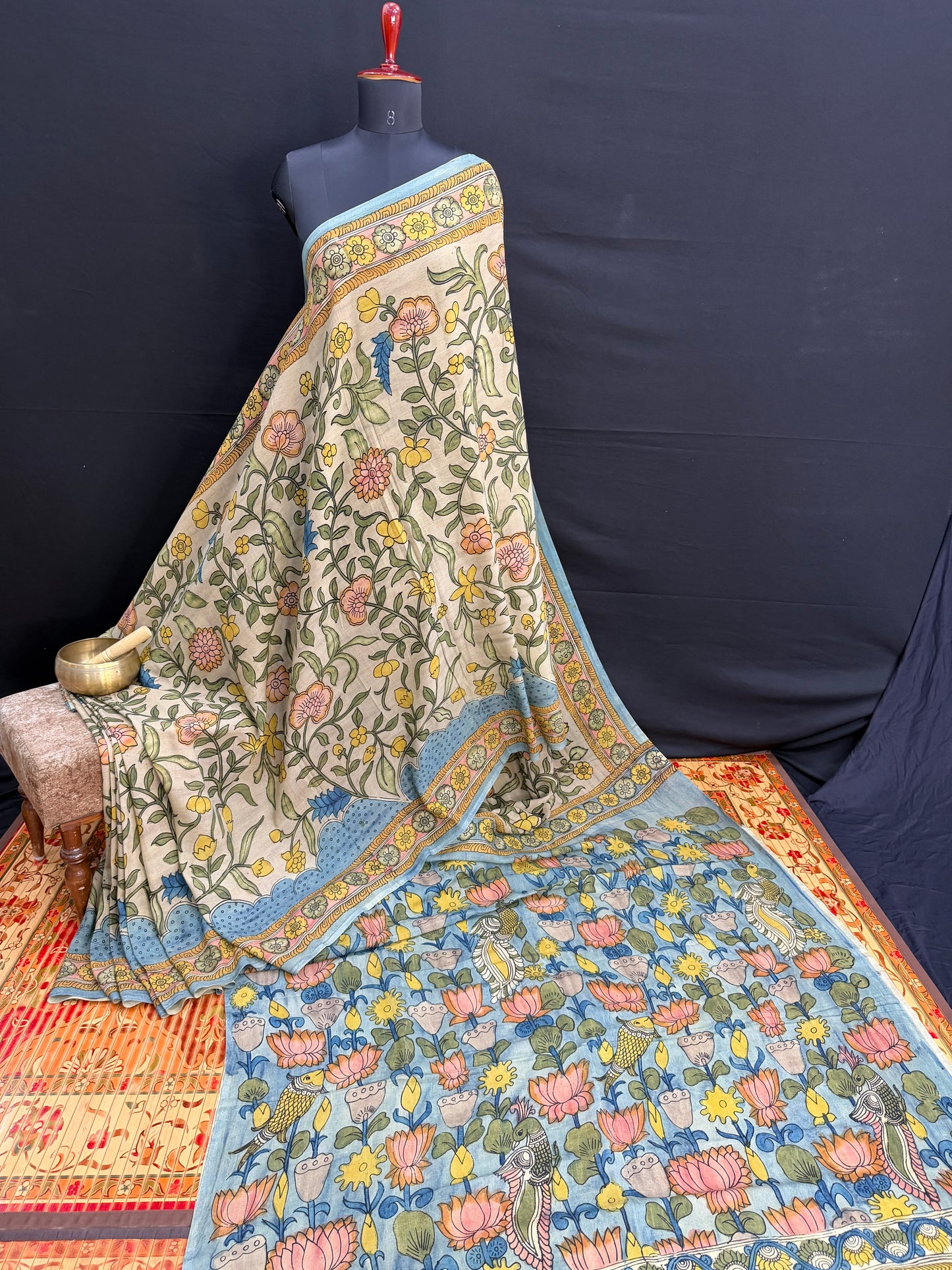 Silkcotton Penkalamkari Saree
