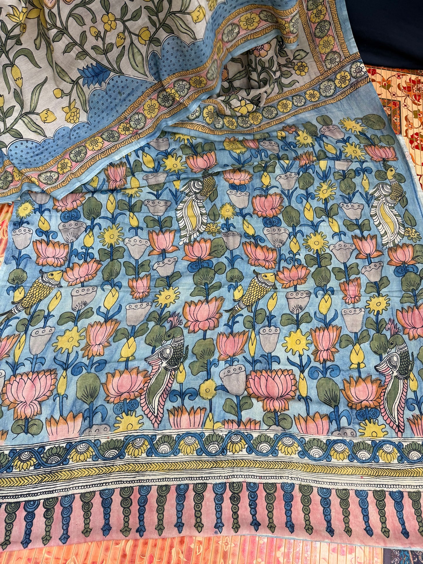 Silkcotton Penkalamkari Saree
