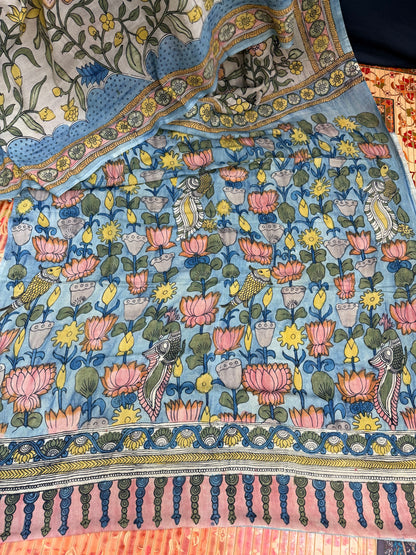 Silkcotton Penkalamkari Saree