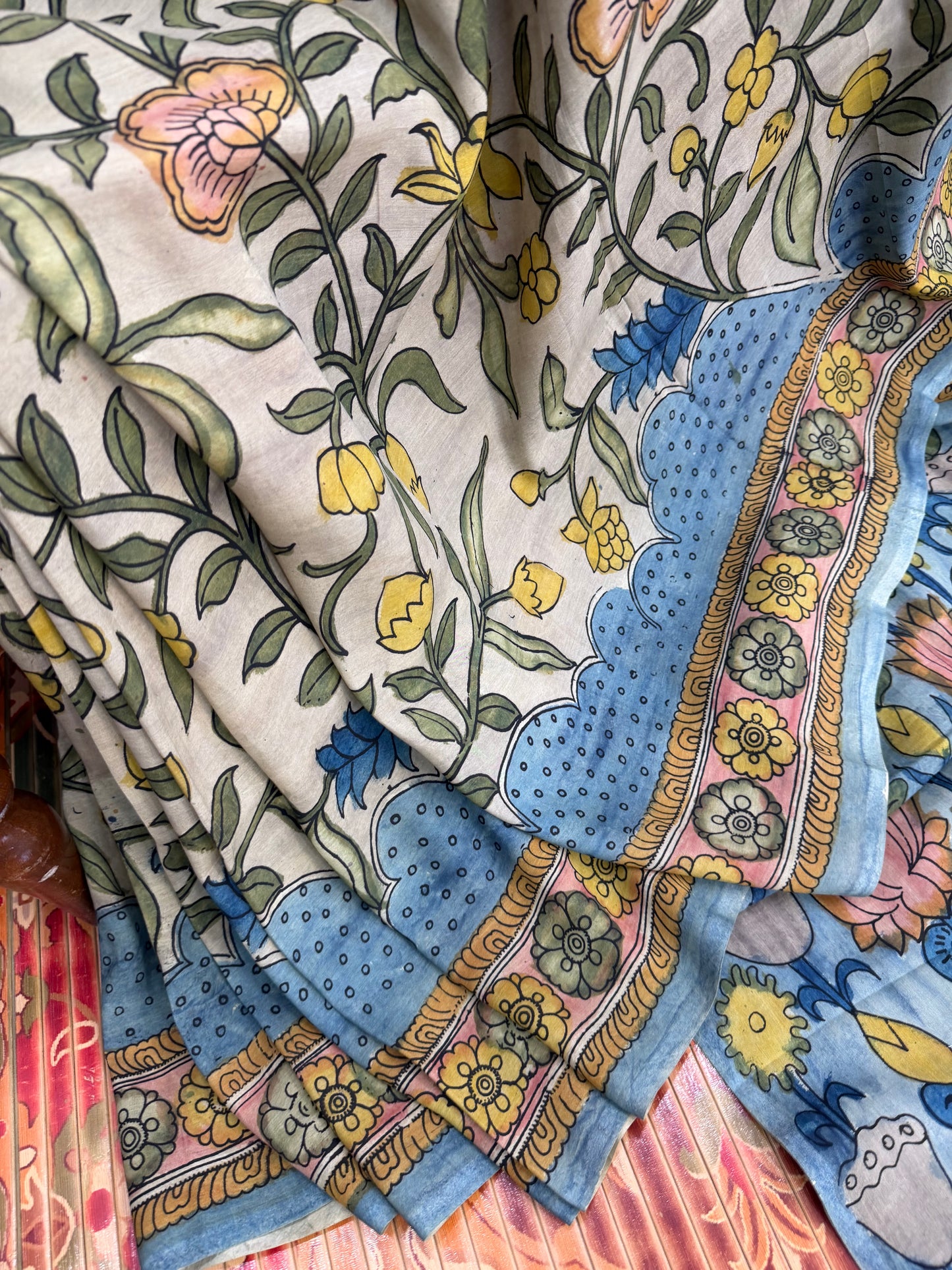 Silkcotton Penkalamkari Saree