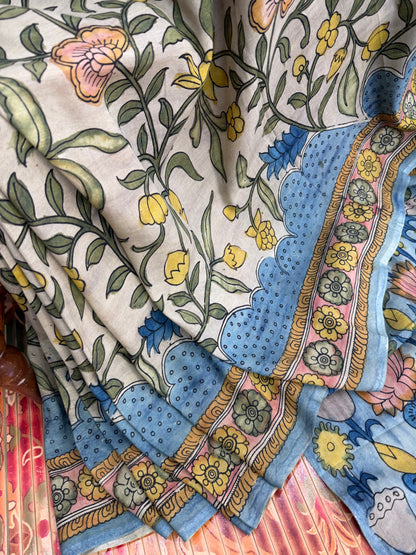 Silkcotton Penkalamkari Saree