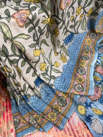 Silkcotton Penkalamkari Saree