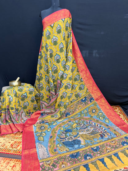 Silkcotton Penkalamkari Saree