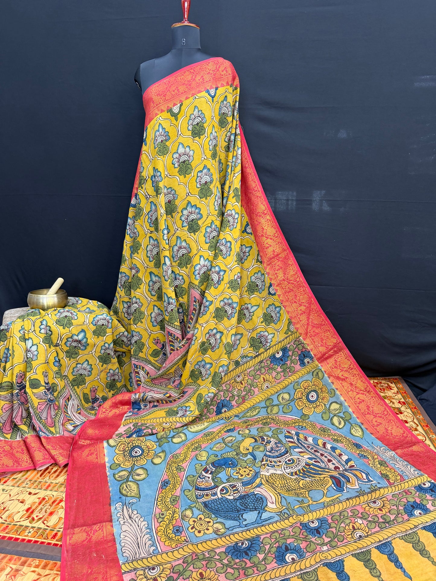 Silkcotton Penkalamkari Saree