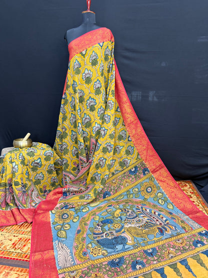 Silkcotton Penkalamkari Saree
