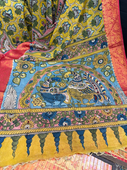 Silkcotton Penkalamkari Saree