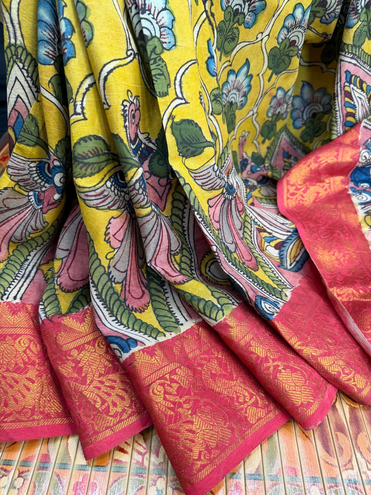 Silkcotton Penkalamkari Saree