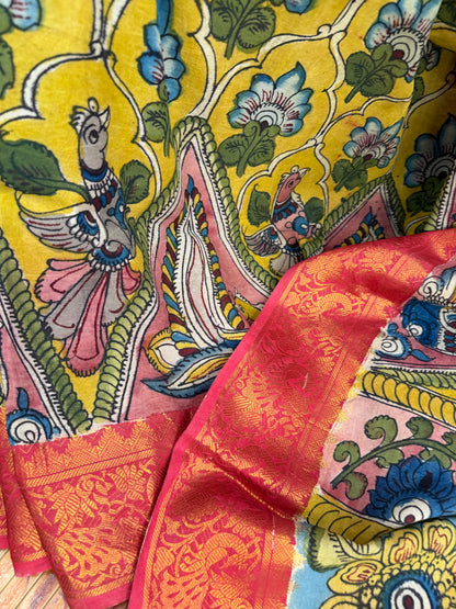 Silkcotton Penkalamkari Saree