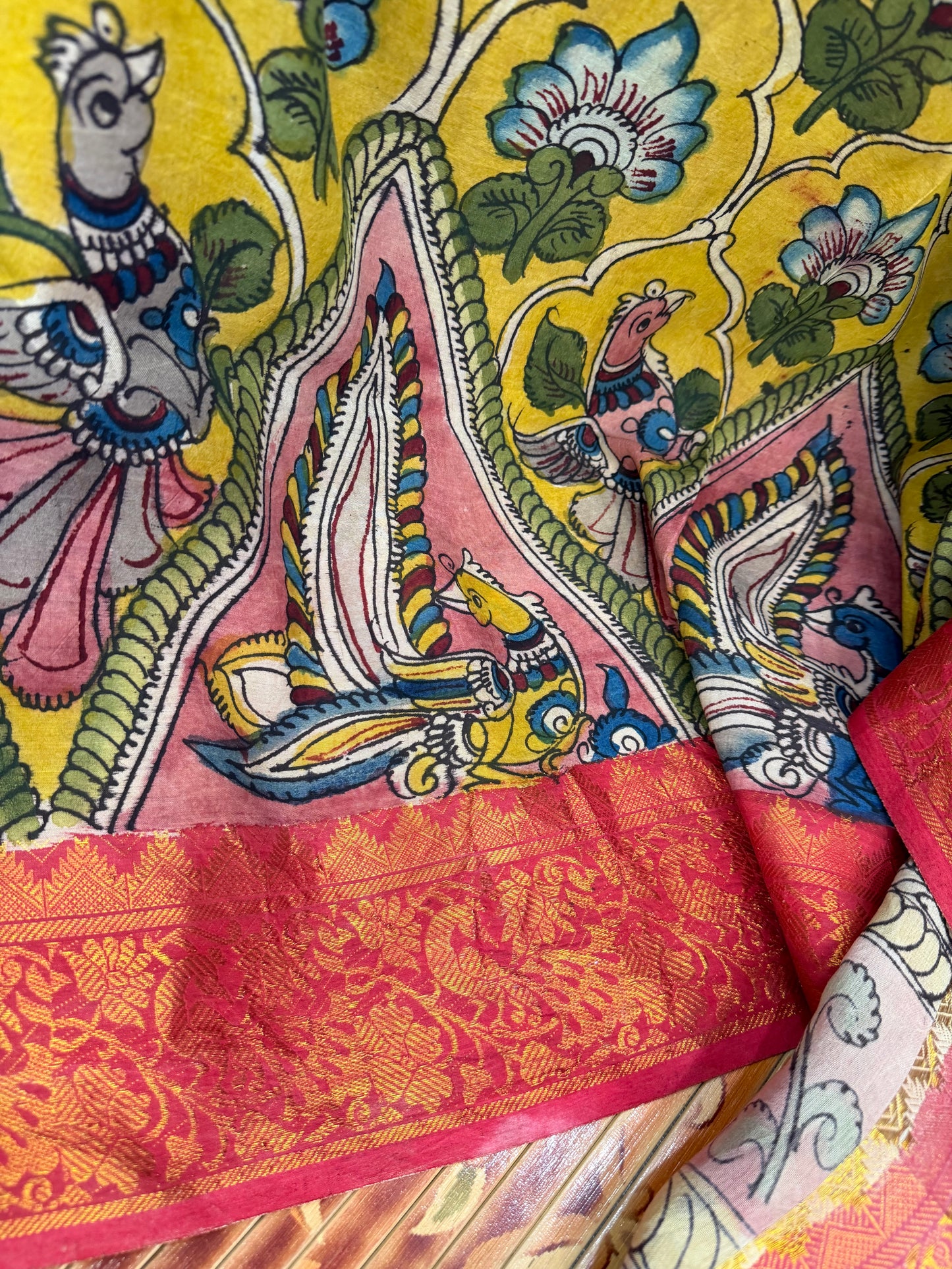 Silkcotton Penkalamkari Saree