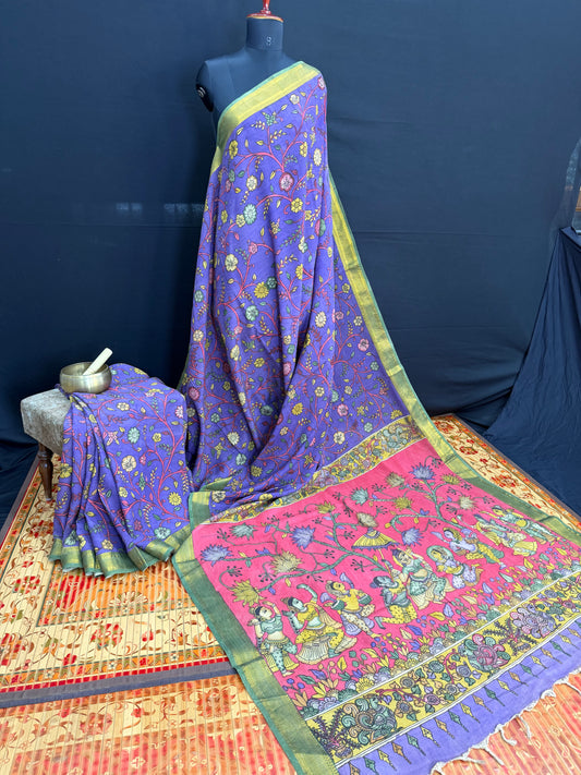 Silkcotton Penkalamkari Saree