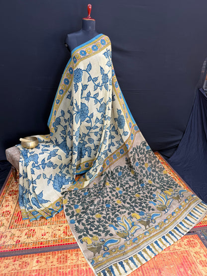 Silkcotton Penkalamkari Saree