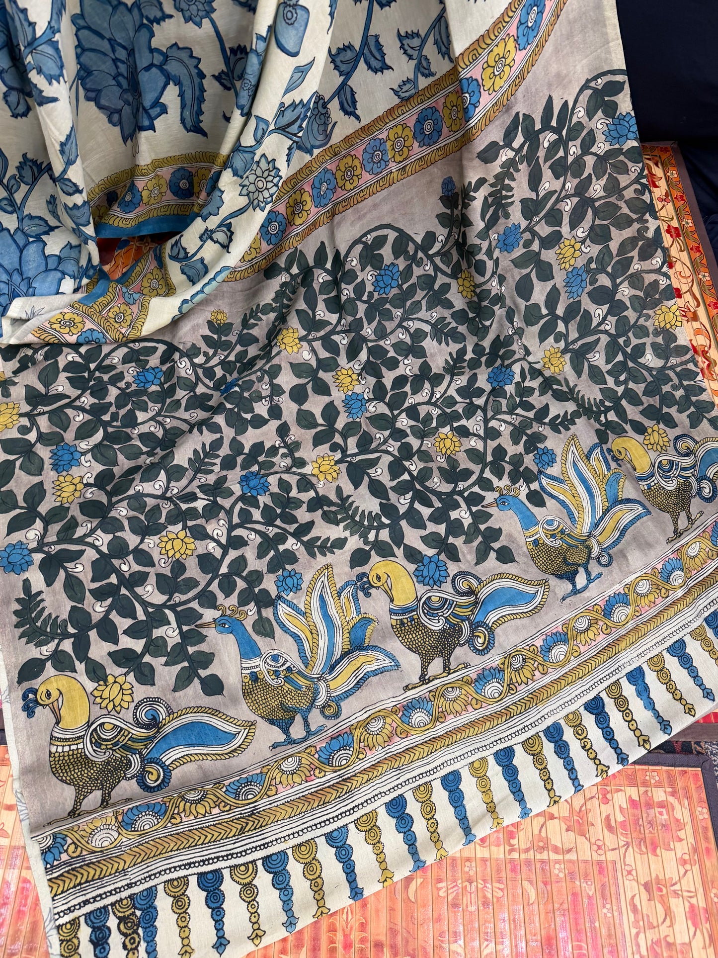 Silkcotton Penkalamkari Saree