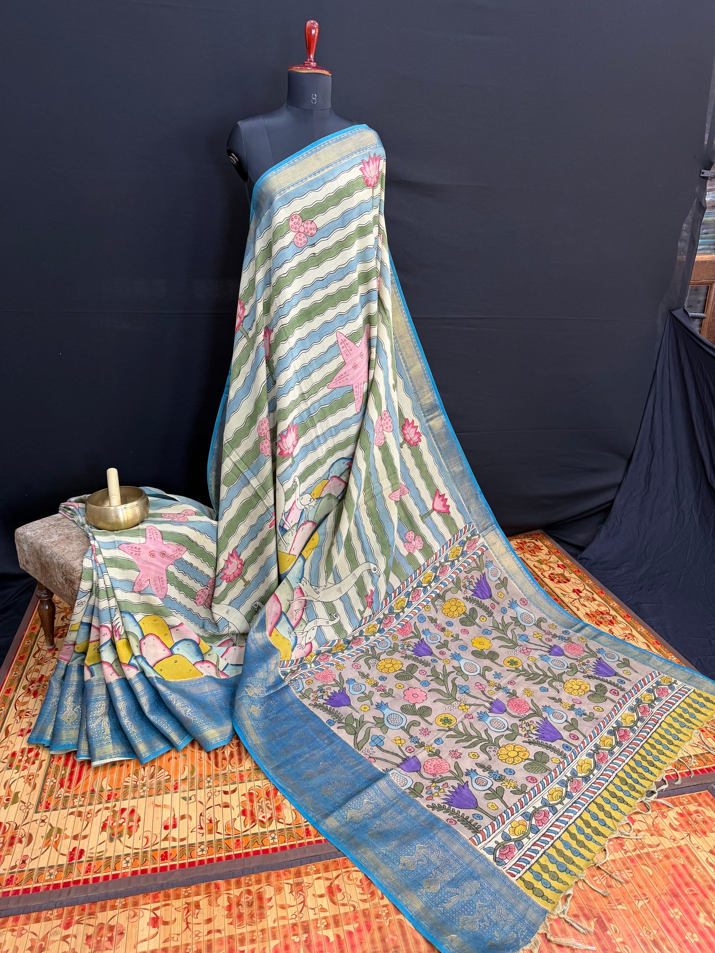 Silkcotton Penkalamkari Saree