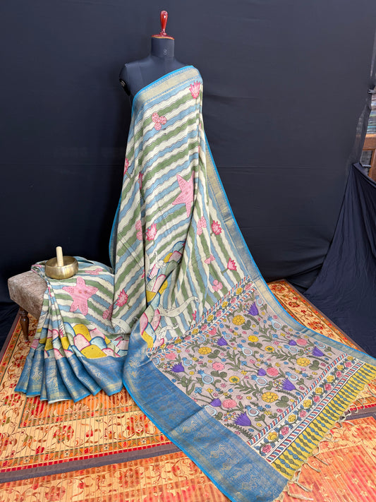 Silkcotton Penkalamkari Saree