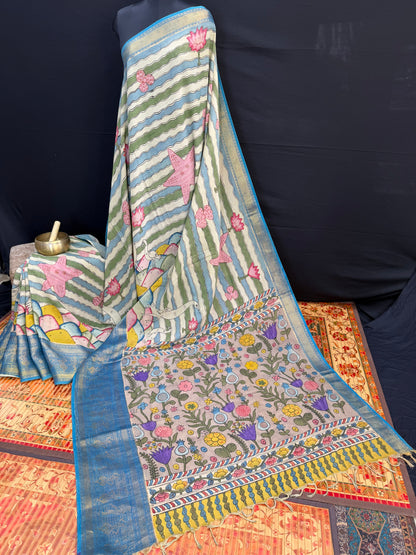 Silkcotton Penkalamkari Saree