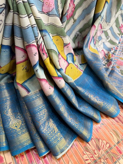 Silkcotton Penkalamkari Saree