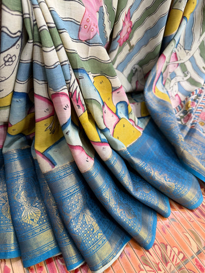 Silkcotton Penkalamkari Saree