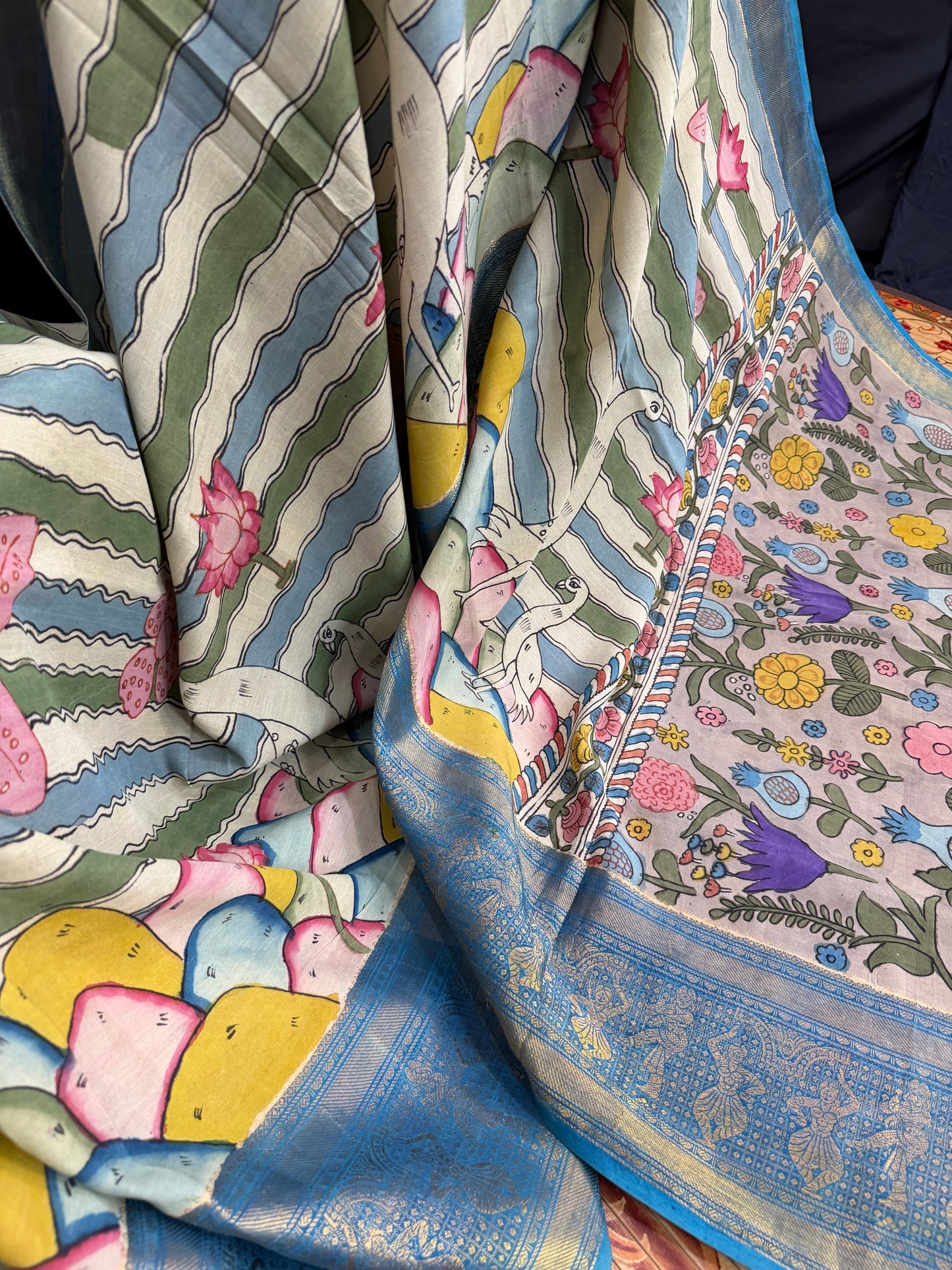 Silkcotton Penkalamkari Saree