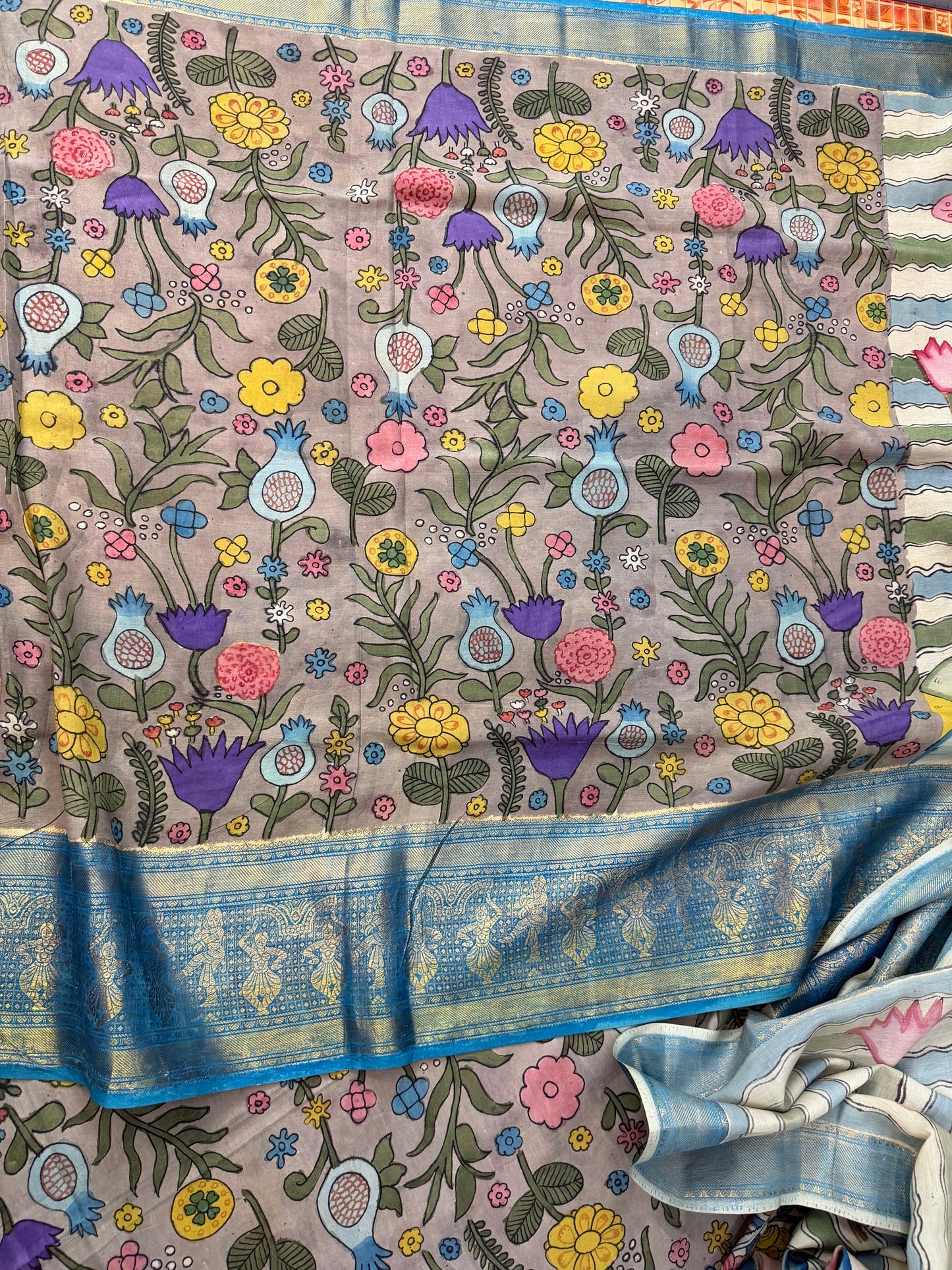 Silkcotton Penkalamkari Saree