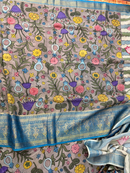 Silkcotton Penkalamkari Saree